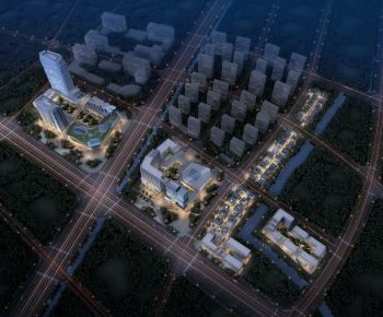 Modern Architectural Bird's-eye View Planning-ID:453160058