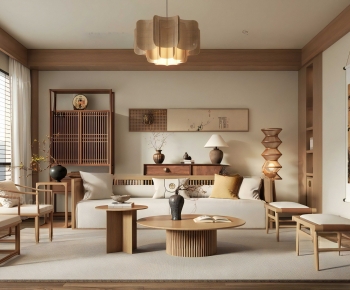 New Chinese Style A Living Room-ID:813250066