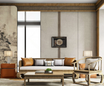 New Chinese Style A Living Room-ID:583550987