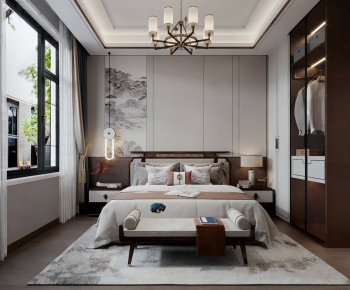 New Chinese Style Bedroom-ID:145524984