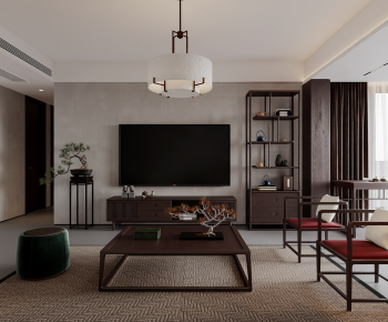 New Chinese Style A Living Room-ID:524482014