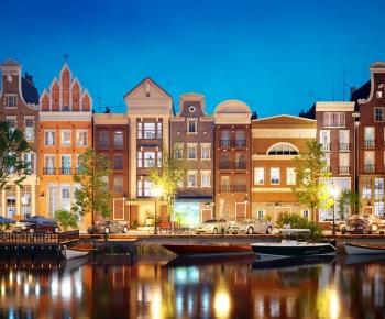 European Style Appearance Of Commercial Building-ID:341063982