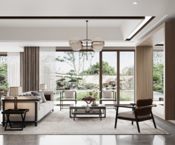 New Chinese Style A Living Room-ID:797677997