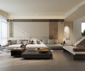 New Chinese Style A Living Room-ID:743200823