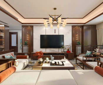 New Chinese Style A Living Room-ID:361393937
