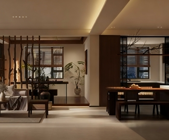 New Chinese Style A Living Room-ID:651035077