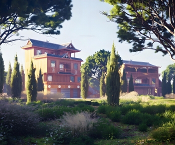 Chinese Style Appearance Of Commercial Building-ID:625730995