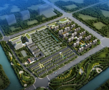 Modern Architectural Bird's-eye View Planning-ID:162260528