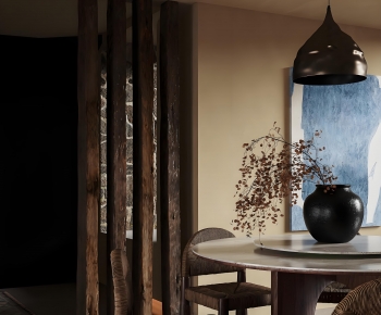 Wabi-sabi Style Dining Room-ID:745055919