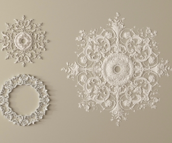 French Style Plaster Carved Top Plate-ID:877880105