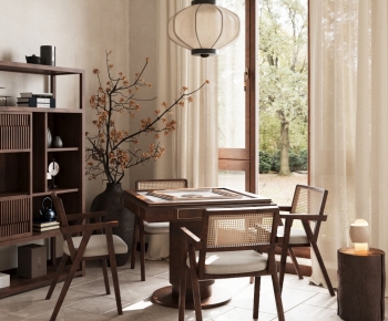 Wabi-sabi Style Mahjong Tables And Chairs-ID:108399475