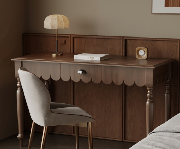 French Style Computer Desk And Chair-ID:655231953