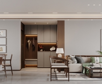 New Chinese Style A Living Room-ID:300819973