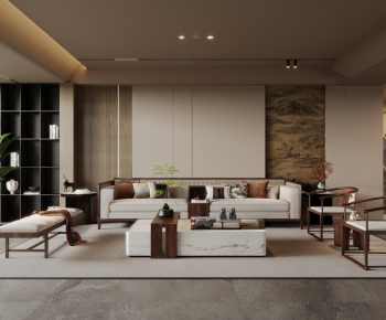 New Chinese Style A Living Room-ID:145855904