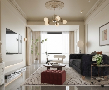 French Style A Living Room-ID:631741055