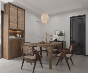 Wabi-sabi Style Dining Room-ID:989744903