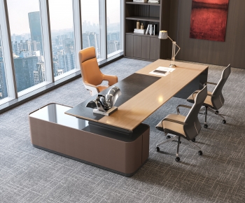 Modern Office Desk And Chair-ID:238039978