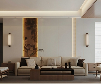 New Chinese Style A Living Room-ID:353101971