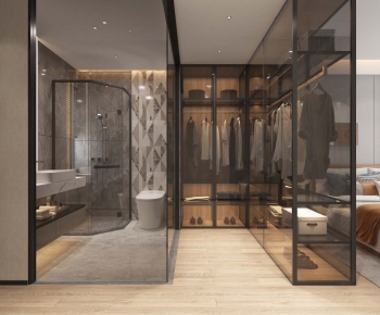 Modern Clothes Storage Area-ID:383363018