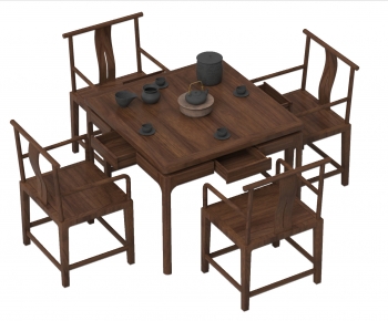 Chinese Style Tea Tables And Chairs-ID:586134914