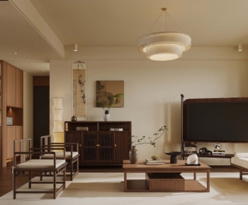 New Chinese Style A Living Room-ID:563994882