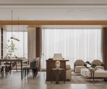 New Chinese Style A Living Room-ID:416172987