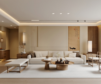 New Chinese Style A Living Room-ID:491527081