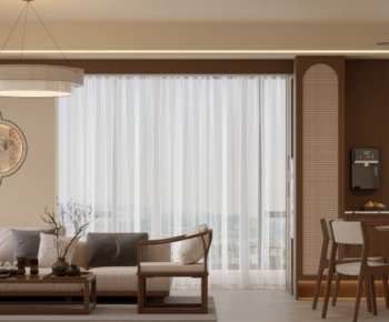 New Chinese Style A Living Room-ID:731725931