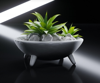 Modern Potted Green Plant-ID:197686917