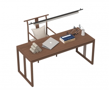 New Chinese Style Computer Desk And Chair-ID:782273059