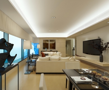 New Chinese Style A Living Room-ID:955743075
