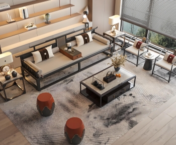 New Chinese Style Sofa Combination-ID:346803905