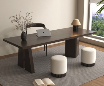 New Chinese Style Computer Desk And Chair-ID:607678899