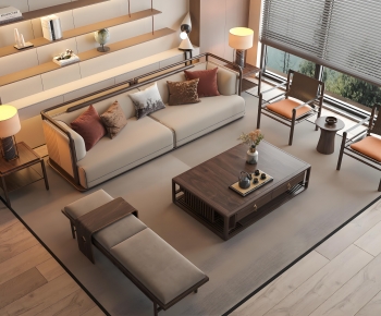 New Chinese Style Sofa Combination-ID:595968962