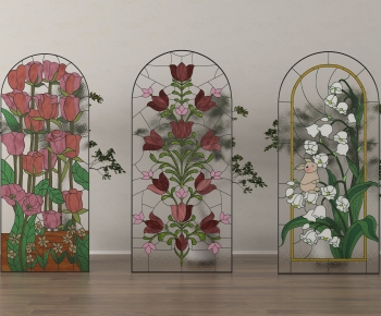 French Style Glass Screen Partition-ID:550308941