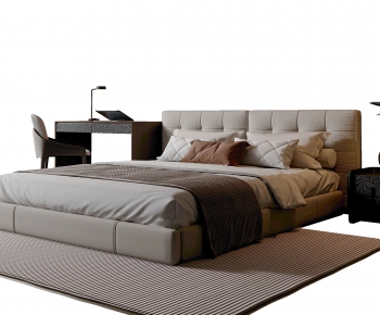 Modern Double Bed-ID:741271978