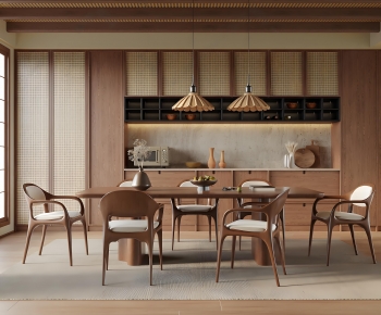 Wabi-sabi Style Dining Room-ID:124974977