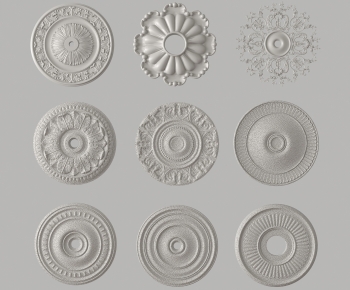 French Style Plaster Carved Top Plate-ID:434695012