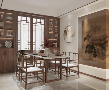 New Chinese Style Dining Room-ID:980246077