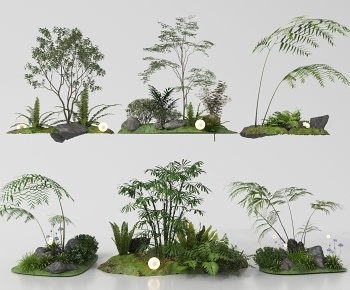 现代景观植物小品组合3D模型