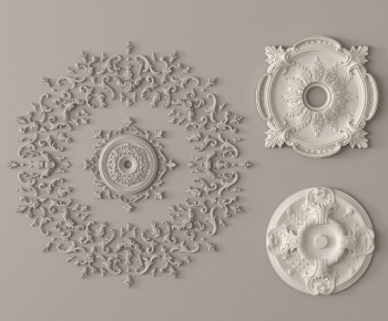 French Style Plaster Carved Top Plate-ID:928674943