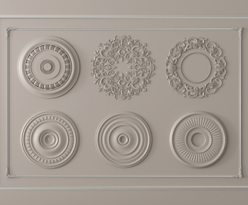 French Style Plaster Carved Top Plate-ID:690920118
