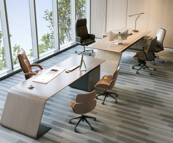 Modern Office Desk And Chair-ID:366668943
