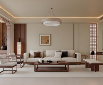 New Chinese Style A Living Room-ID:116595036