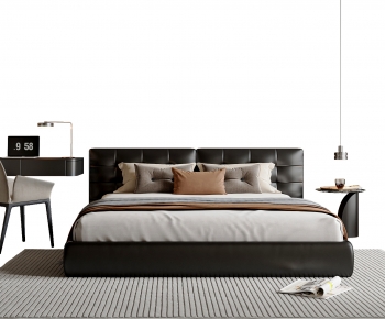 Modern Double Bed-ID:399815085