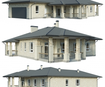 Simple European Style Detached Villa-ID:595249899