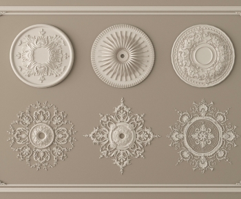 French Style Plaster Carved Top Plate-ID:783849957