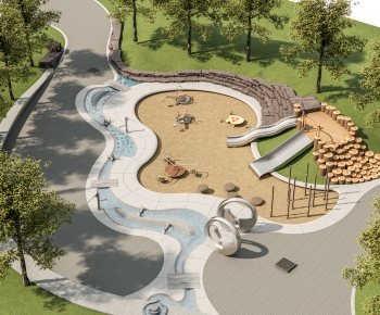 Modern Park Landscape-ID:557903055