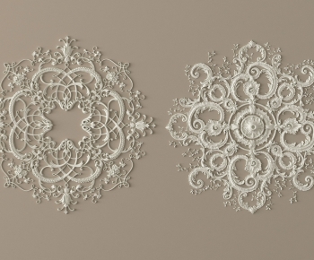 French Style Plaster Carved Top Plate-ID:164040092