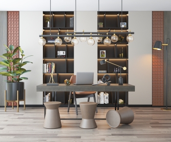 Modern Computer Desk And Chair-ID:852859034